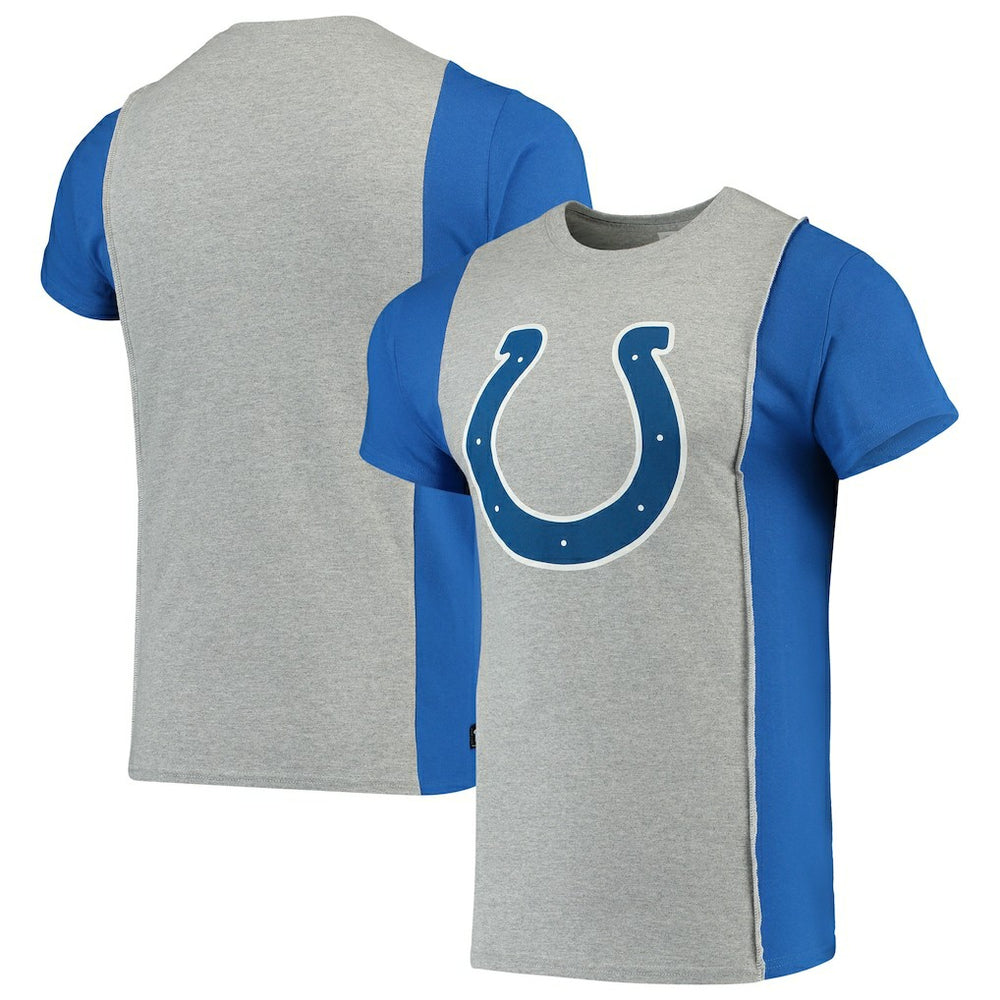 Indianapolis Colts Refried Apparel Sustainable Upcycled Split T-Shirt - Gray/Royal T-shirts