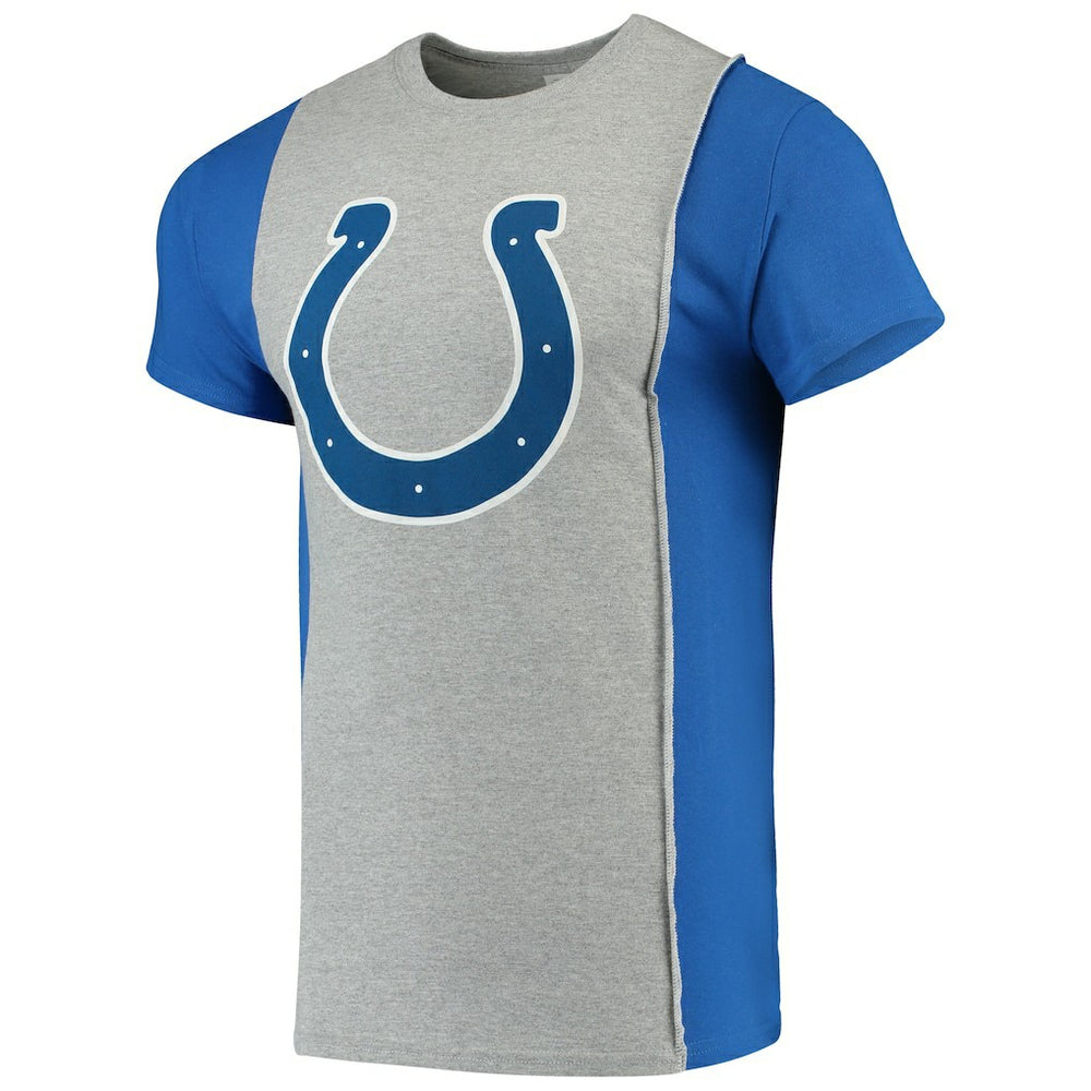 Indianapolis Colts Refried Apparel Sustainable Upcycled Split T-Shirt - Gray/Royal T-shirts