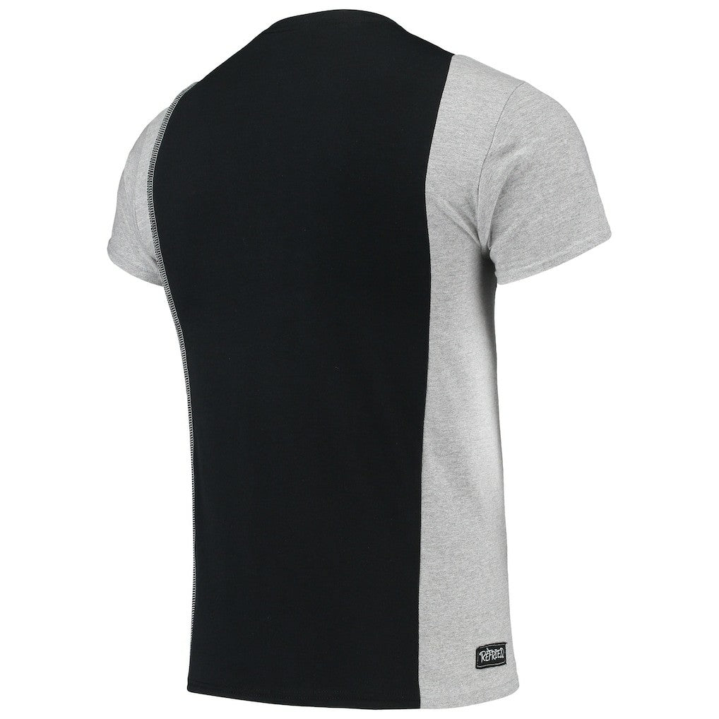 New Orleans Saints Refried Apparel Sustainable Upcycled Split T-Shirt - Black/Gray T-shirts