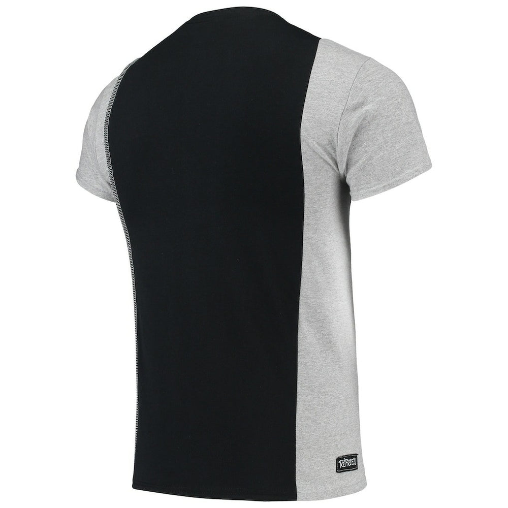 New Orleans Saints Refried Apparel Sustainable Upcycled Split T-Shirt - Black/Gray T-shirts