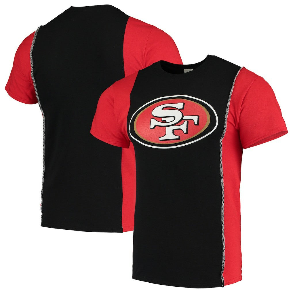 San Francisco 49ers Refried Apparel Sustainable Upcycled Split T-Shirt - Black/Scarlet T-shirts