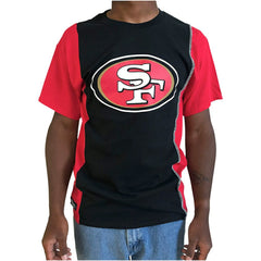 San Francisco 49ers Refried Apparel Sustainable Upcycled Split T-Shirt - Black/Scarlet T-shirts