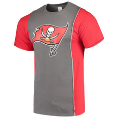 Tampa Bay Buccaneers Refried Apparel Sustainable Upcycled Split T-Shirt - Pewter/Red T-shirts