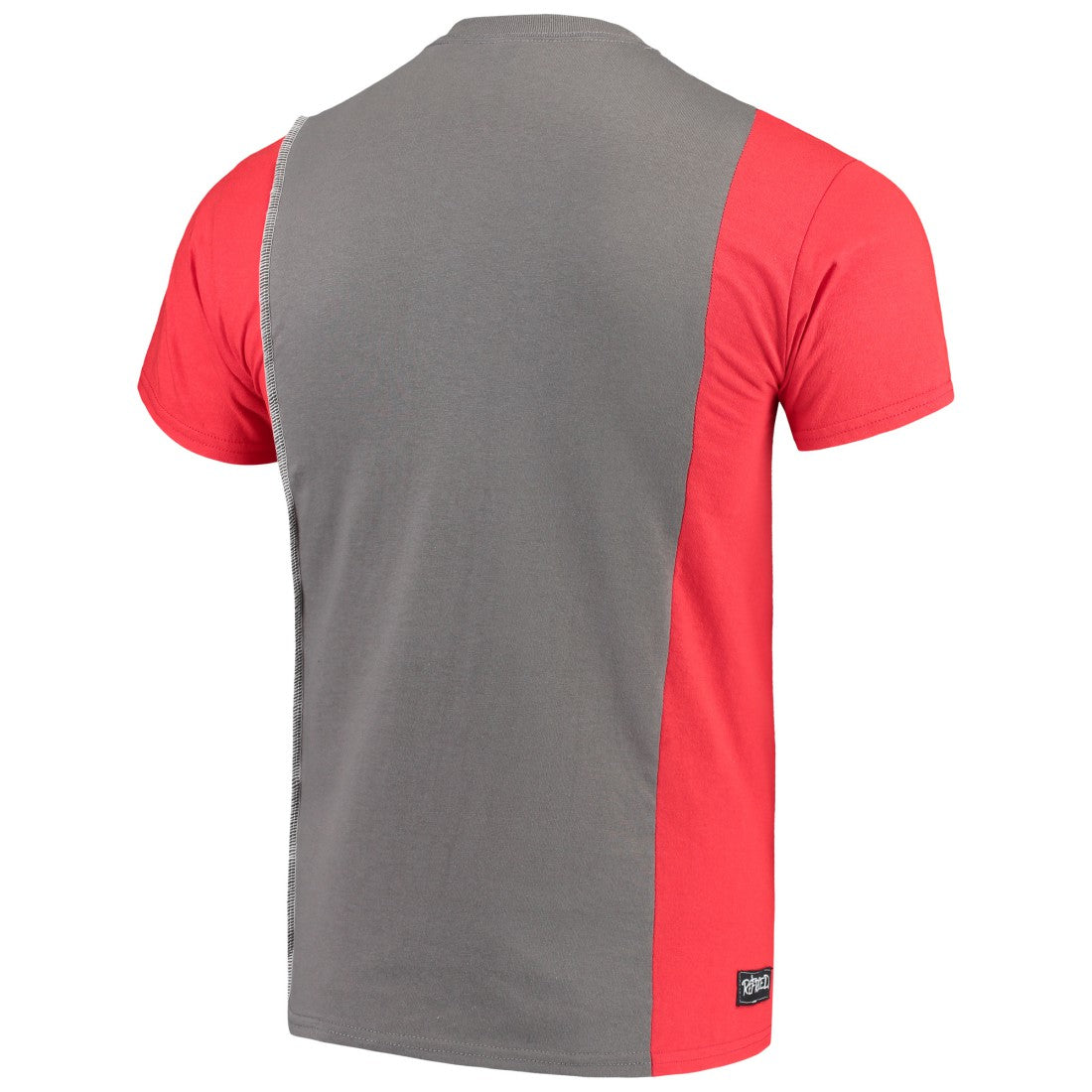 Tampa Bay Buccaneers Refried Apparel Sustainable Upcycled Split T-Shirt - Pewter/Red T-shirts
