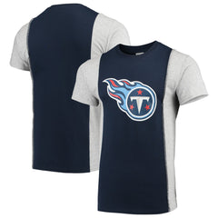 Tennessee Titans Refried Apparel Sustainable Upcycled Split T-Shirt - Navy/Gray T-shirts