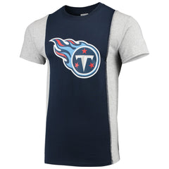 Tennessee Titans Refried Apparel Sustainable Upcycled Split T-Shirt - Navy/Gray T-shirts