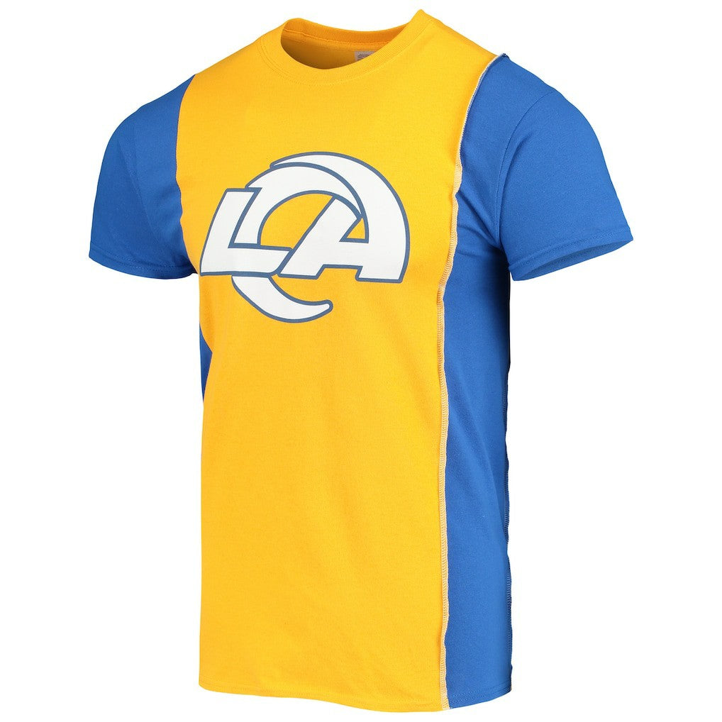 Los Angeles Rams Refried Apparel Sustainable Upcycled Split T-Shirt - Gold/Royal T-shirts