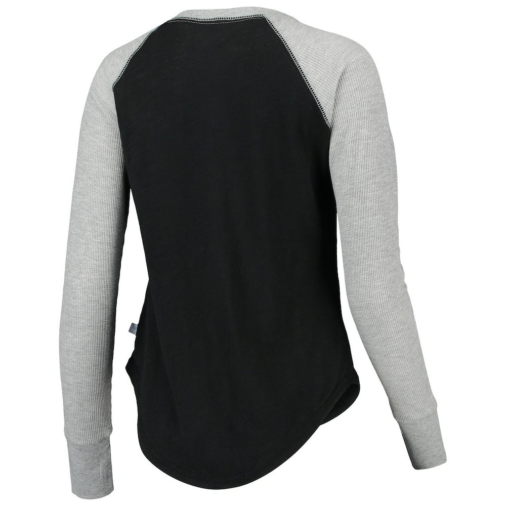 New Orleans Saints Touch Women's Waffle Raglan Lightweight Long Sleeve T-Shirt - Black T-shirts