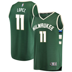 Brook Lopez Milwaukee Bucks Fast Break Replica Player Jersey Green Icon Edition - Fanatics