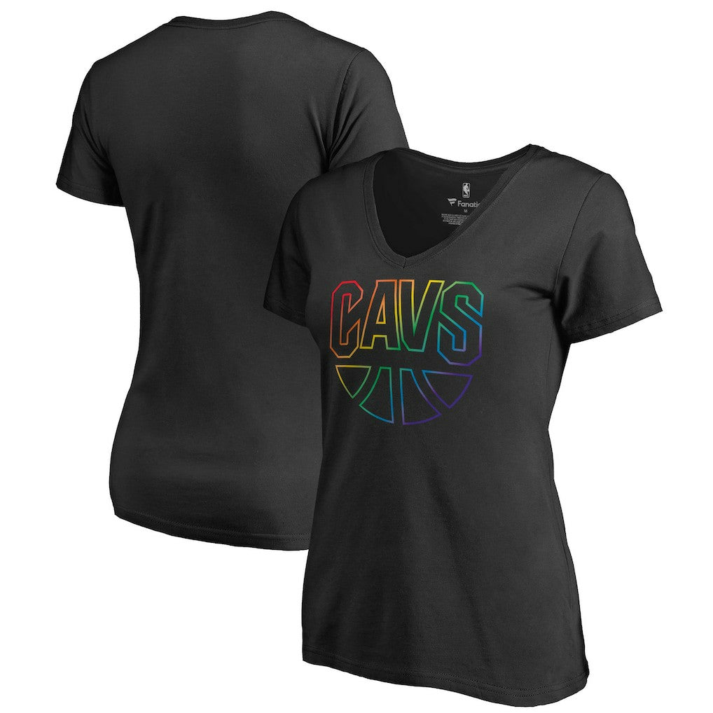Cleveland Cavaliers Women's Team Pride Wordmark V-Neck T-Shirt Black