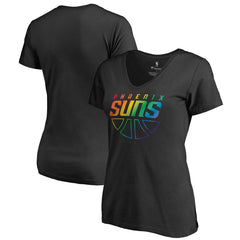 Phoenix Suns Women's Team Pride Wordmark V-Neck T-Shirt Black