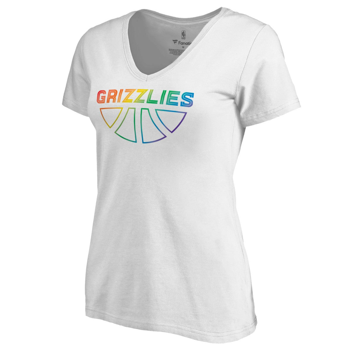 Memphis Grizzlies Women's Team Pride Wordmark V-Neck T-Shirt White outlet