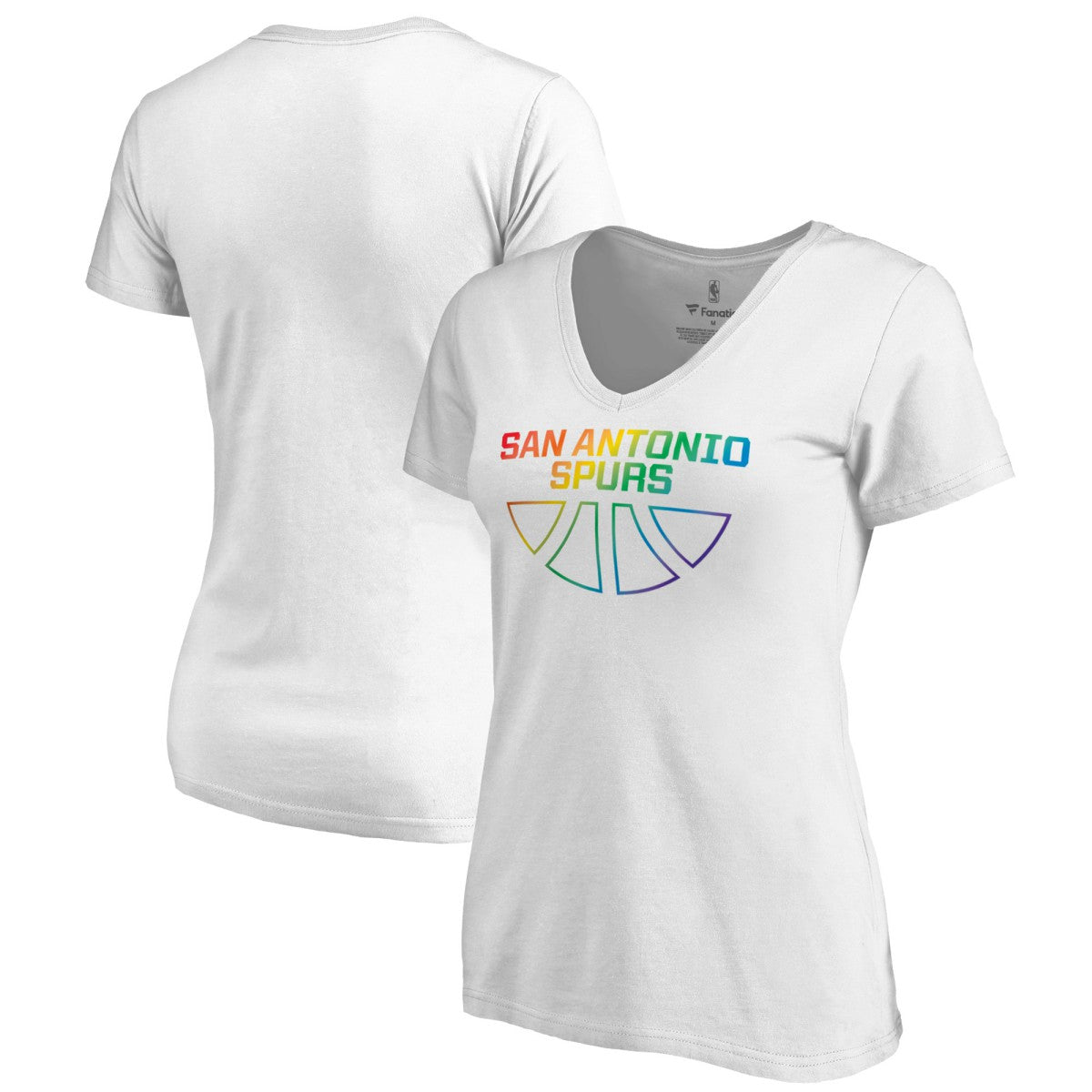 San Antonio Spurs Women's Team Pride Wordmark V-Neck T-Shirt White outlet
