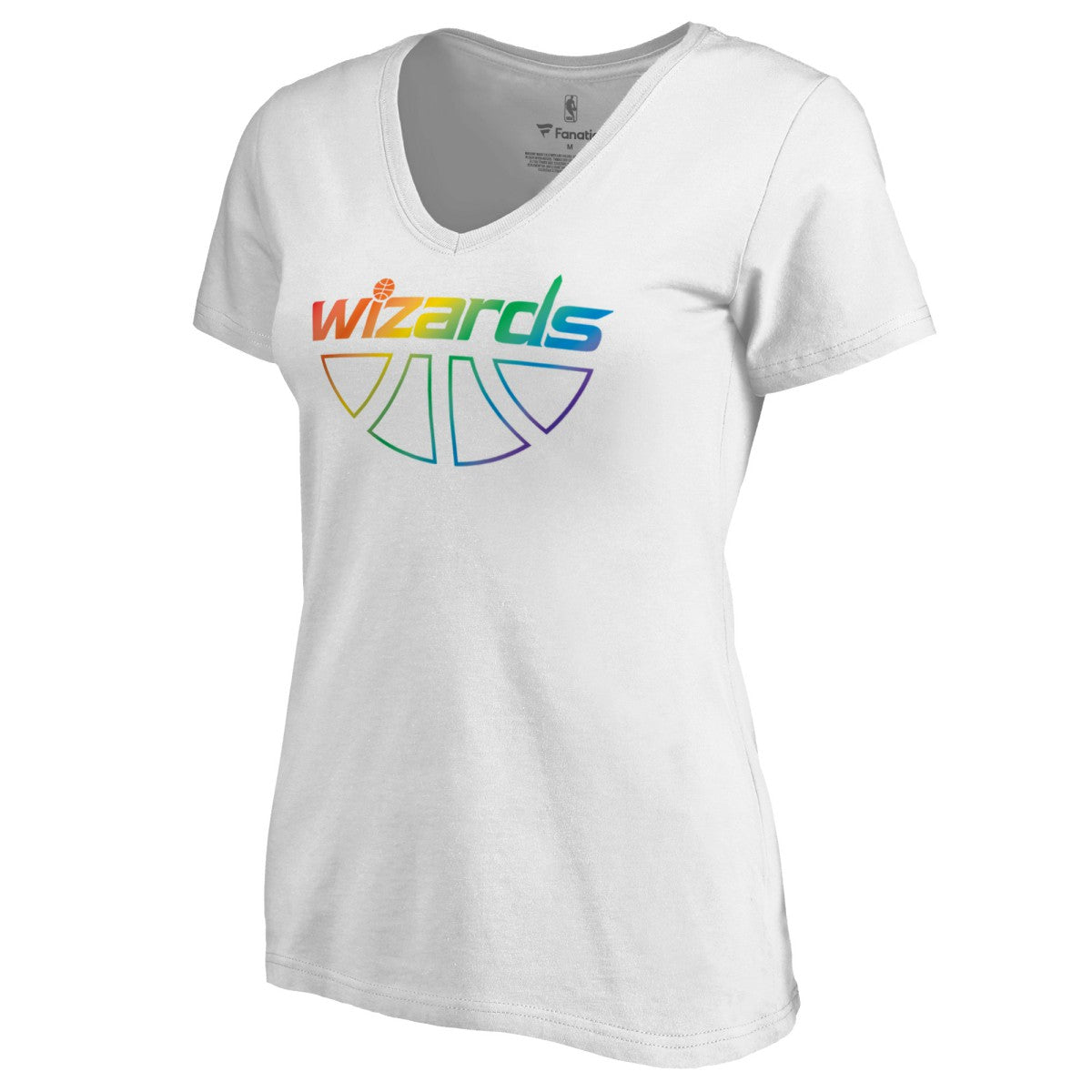 Washington Wizards Women's Team Pride Wordmark V-Neck T-Shirt White