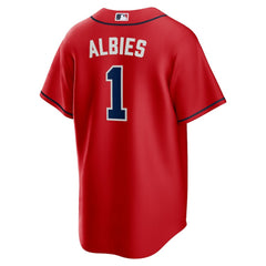 Ozzie Albies Atlanta Braves Nike Alternate 2 Replica Jersey - Red Jerseys