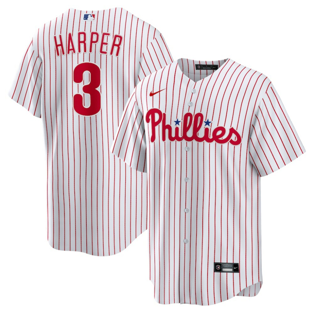 Bryce Harper Philadelphia Phillies Nike Home Replica Player Name Jersey - White Jerseys
