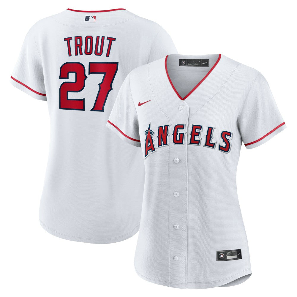 Mike Trout Los Angeles Angels Nike Women's Home Replica Player Jersey - White Jerseys