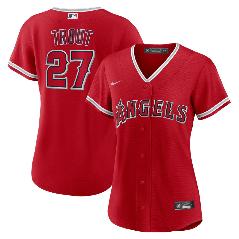 Mike Trout Los Angeles Angels Nike Women's Alternate Replica Player Jersey - Red Jerseys