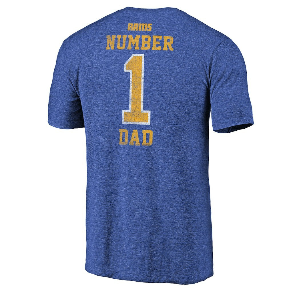 Los Angeles Rams Greatest Dad Retro Tri-Blend T-Shirt - Heathered Royal T-shirts