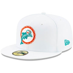 Miami Dolphins New Era Historic Omaha 59FIFTY Fitted Hat - White Hats
