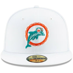 Miami Dolphins New Era Historic Omaha 59FIFTY Fitted Hat - White Hats