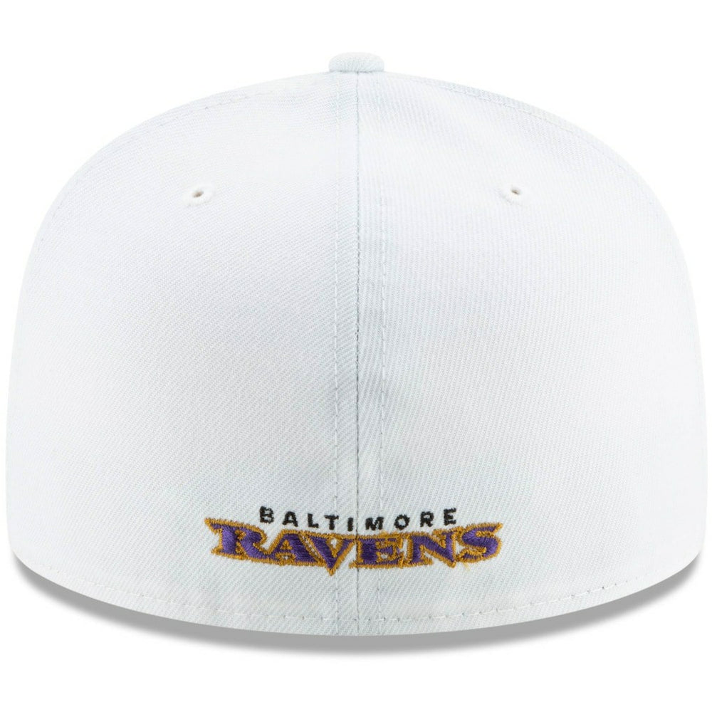 Baltimore Ravens New Era Shield Omaha 59FIFTY Fitted Hat - White Hats