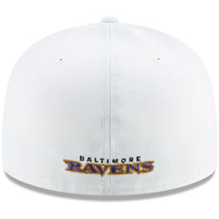 Baltimore Ravens New Era Shield Omaha 59FIFTY Fitted Hat - White Hats