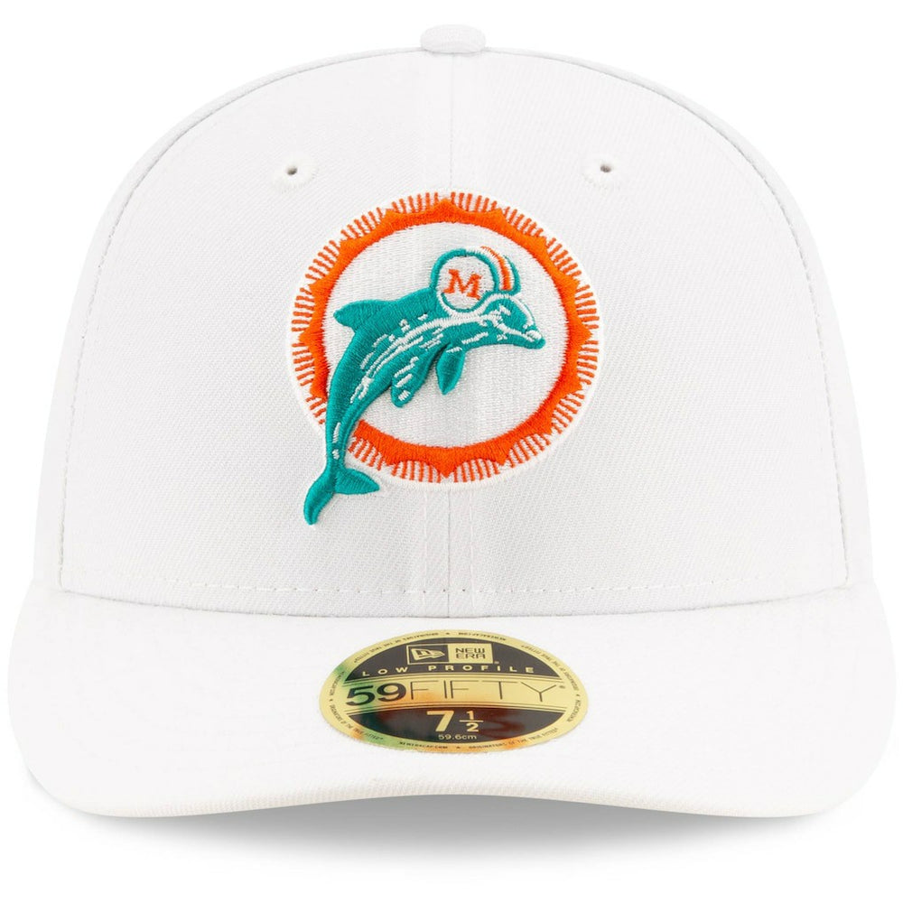 Miami Dolphins New Era Omaha Low Profile 59FIFTY Fitted Hat - White Hats