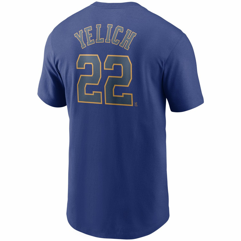 Christian Yelich Milwaukee Brewers Nike Name & Number T-Shirt - Royal T-shirts