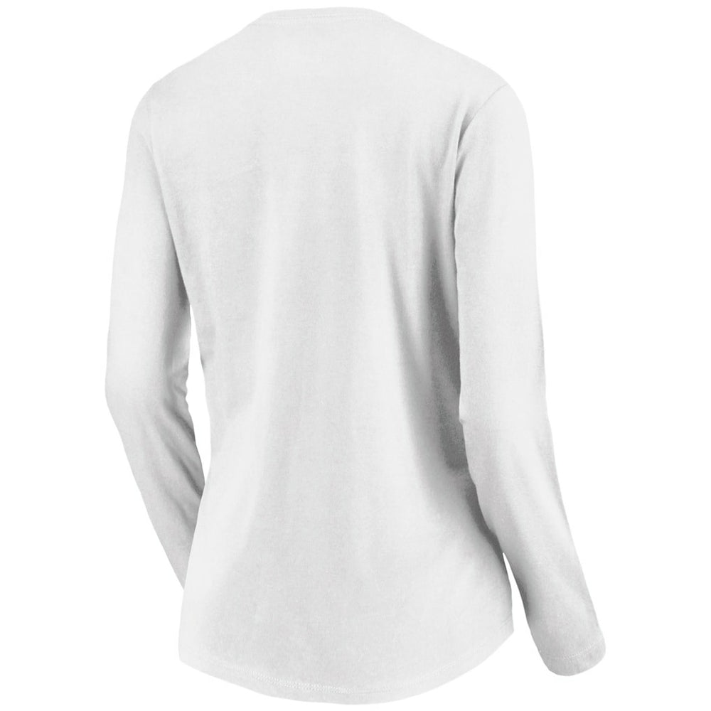 Golden State Warriors Women's Primary Logo Long Sleeve V-Neck T-Shirt White