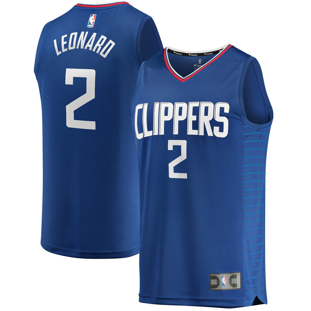 Kawhi Leonard LA Clippers Fast Break Replica Jersey Blue Icon Edition - Fanatics outlet