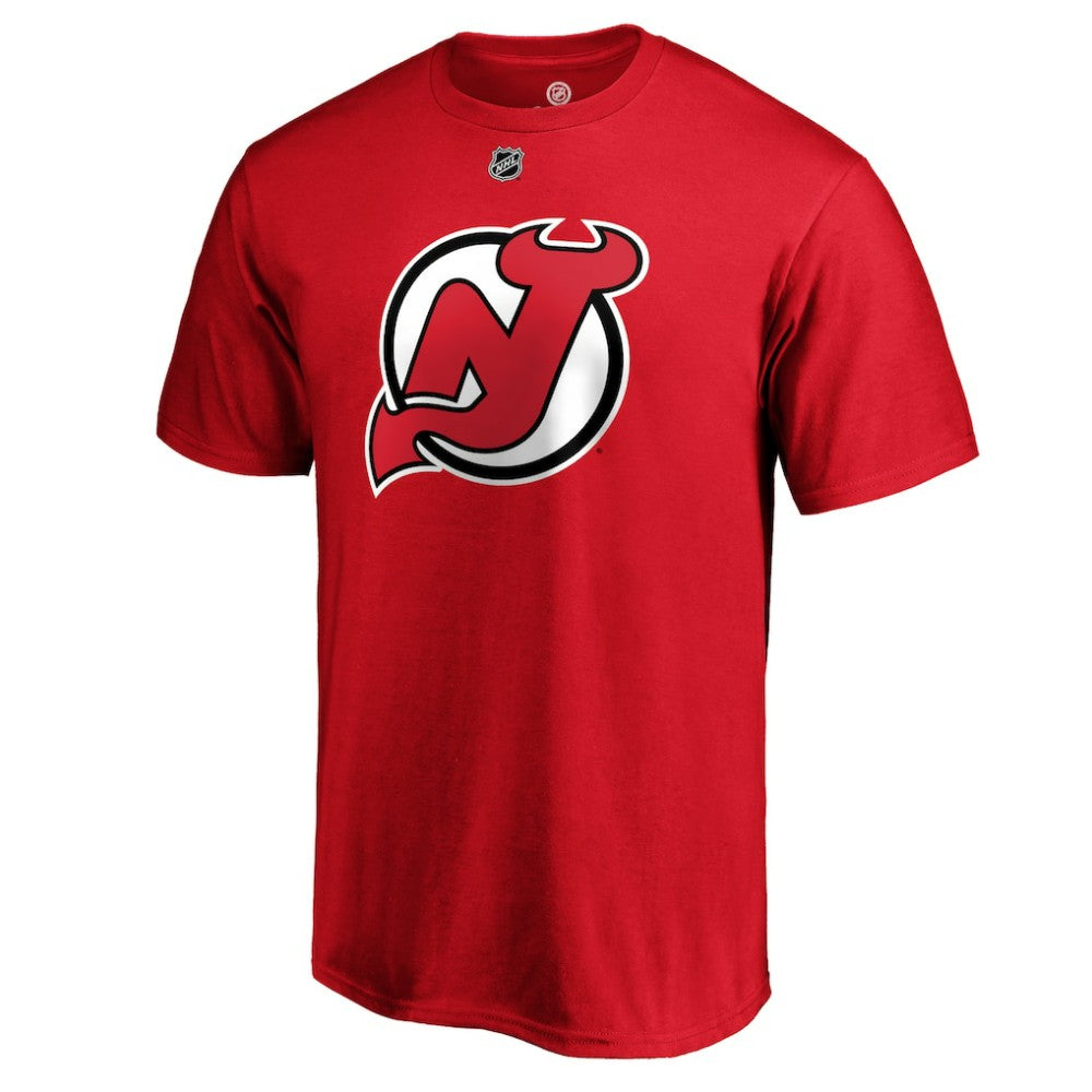 Jack Hughes New Jersey Devils Fanatics Authentic Stack Player Name & Number T-Shirt - Red | US 3607200