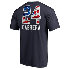 Miguel Cabrera Detroit Tigers Banner Wave Name & Number T-Shirt - Navy T-shirts