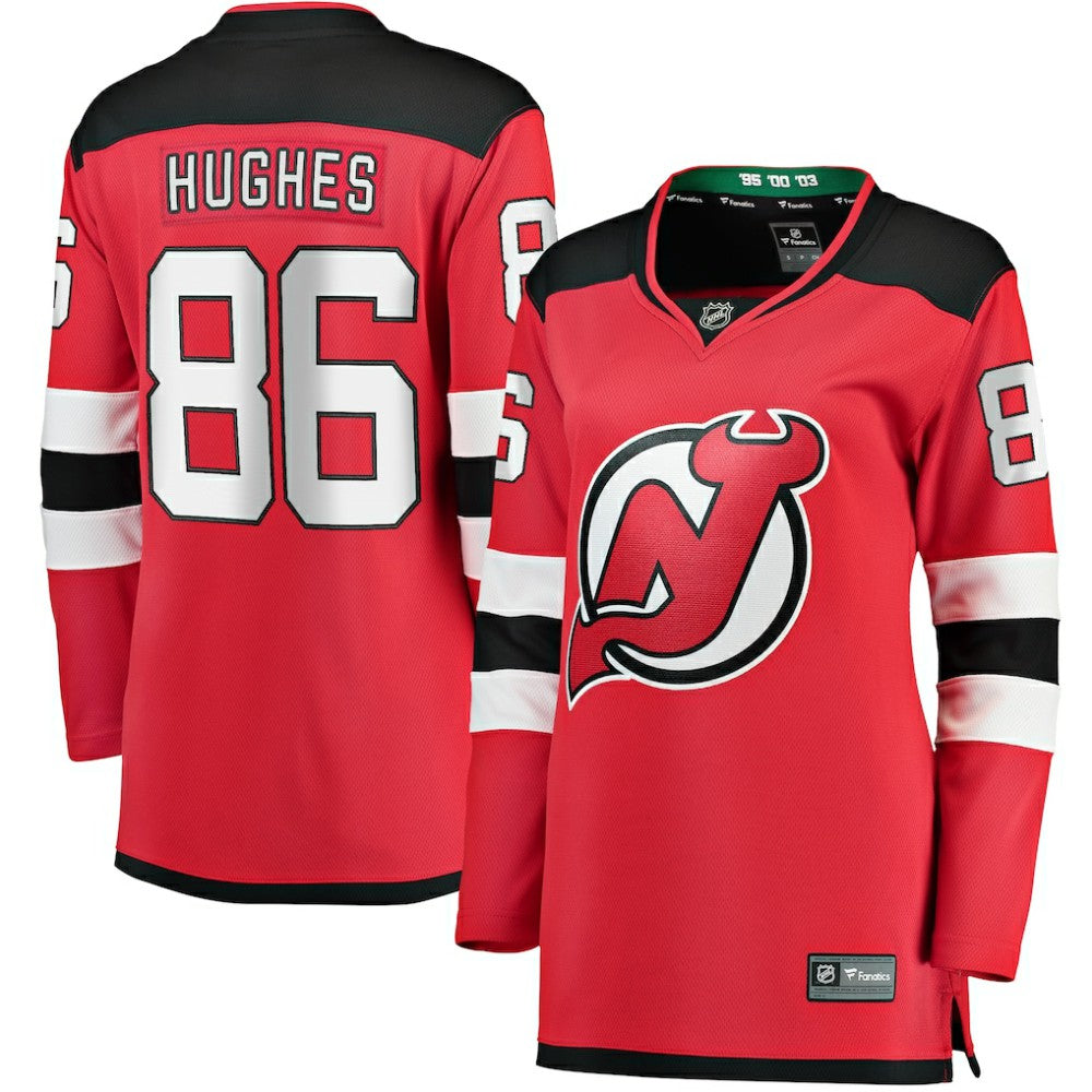 Jack Hughes New Jersey Devils Fanatics Women's Home Breakaway Jersey - Red | US 3607218