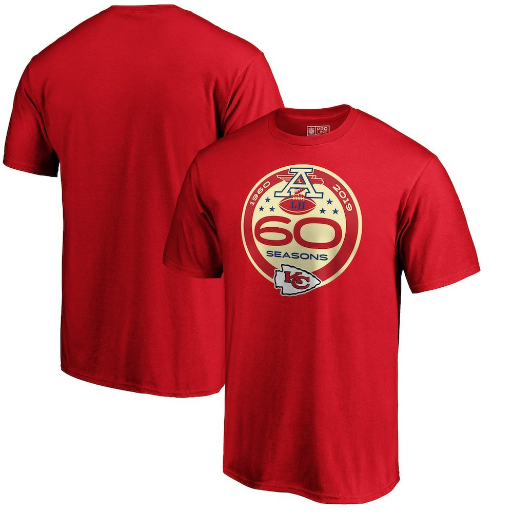 Kansas City Chiefs 60th Season Logo T-Shirt - Red T-shirts