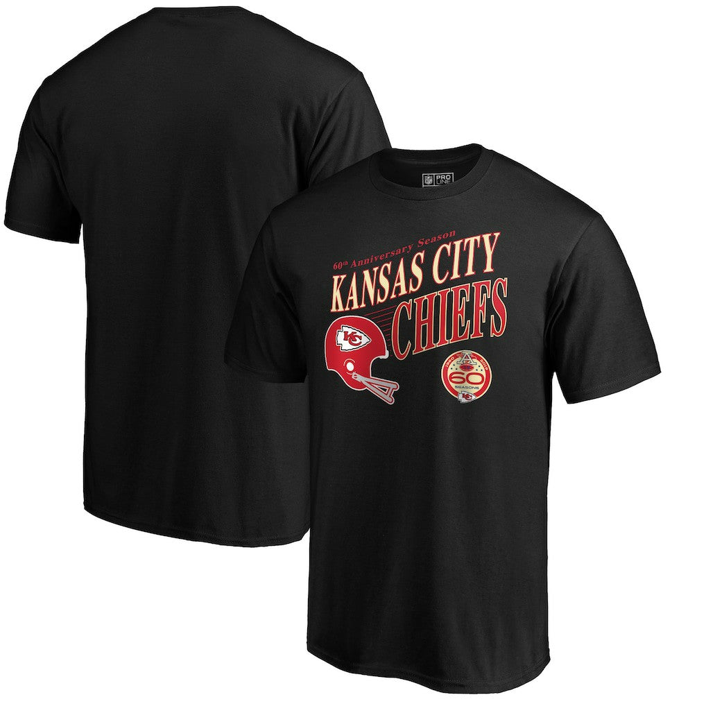 Kansas City Chiefs 60th Season Logo Rise T-Shirt - Black T-shirts