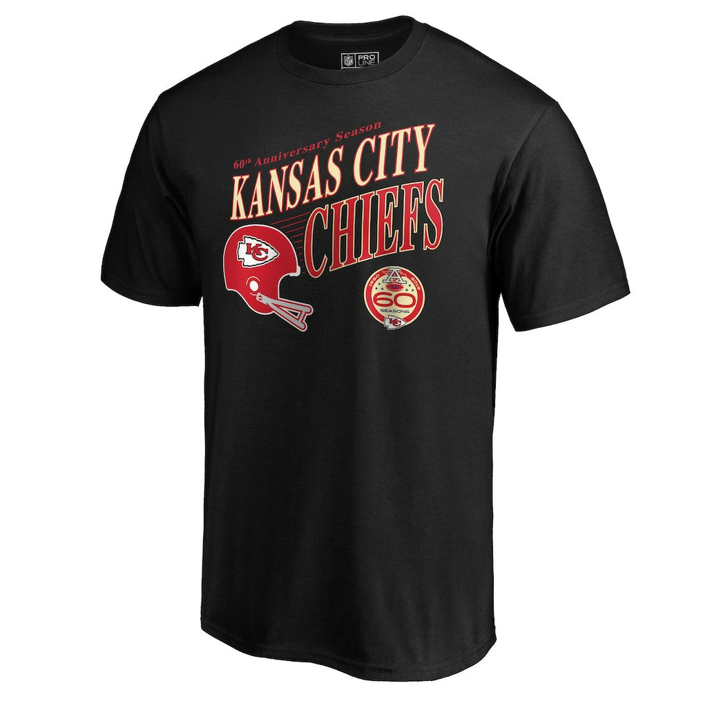 Kansas City Chiefs 60th Season Logo Rise T-Shirt - Black T-shirts