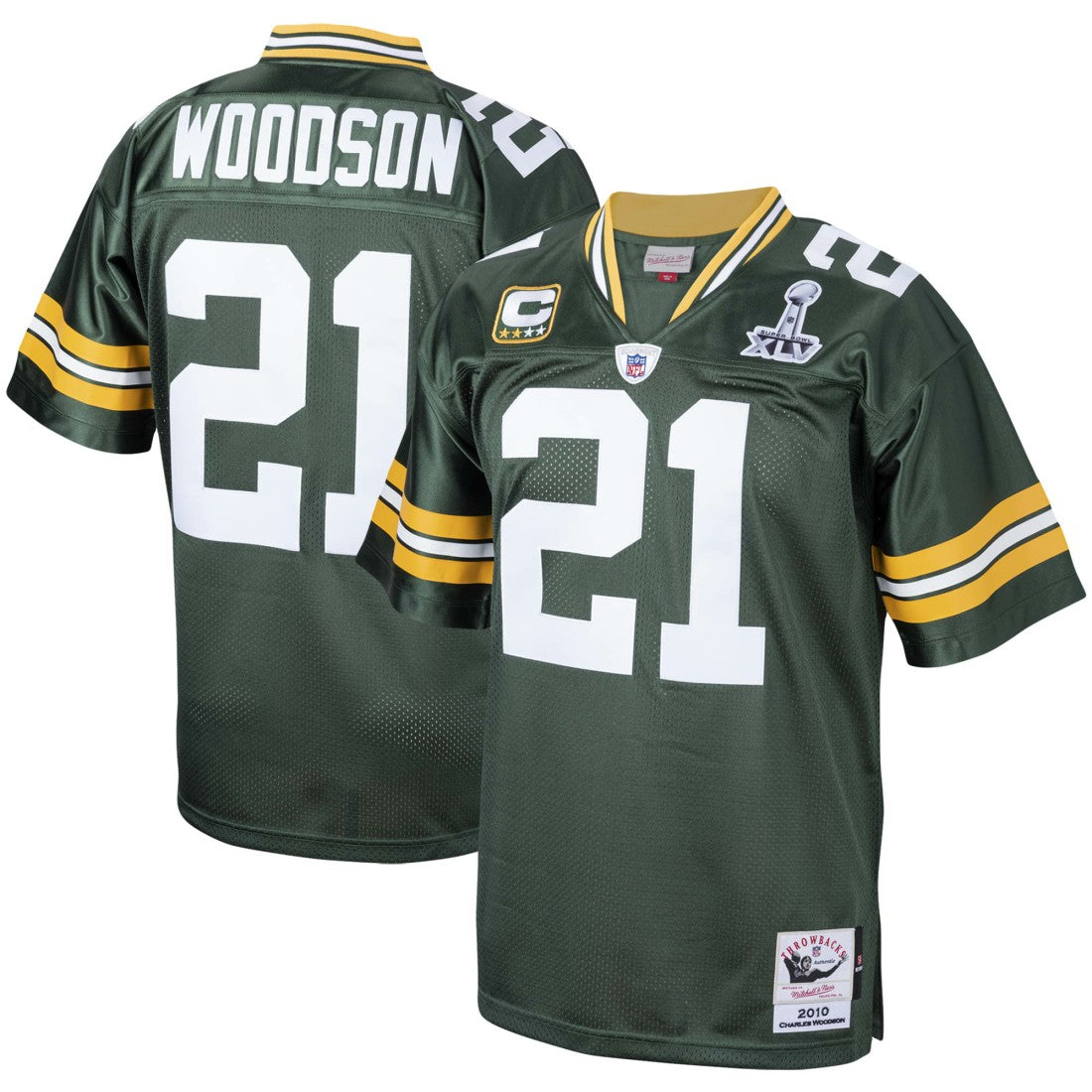 Charles Woodson Green Bay Packers 2010 Authentic Throwback Retired Player Jersey - Green Jerseys