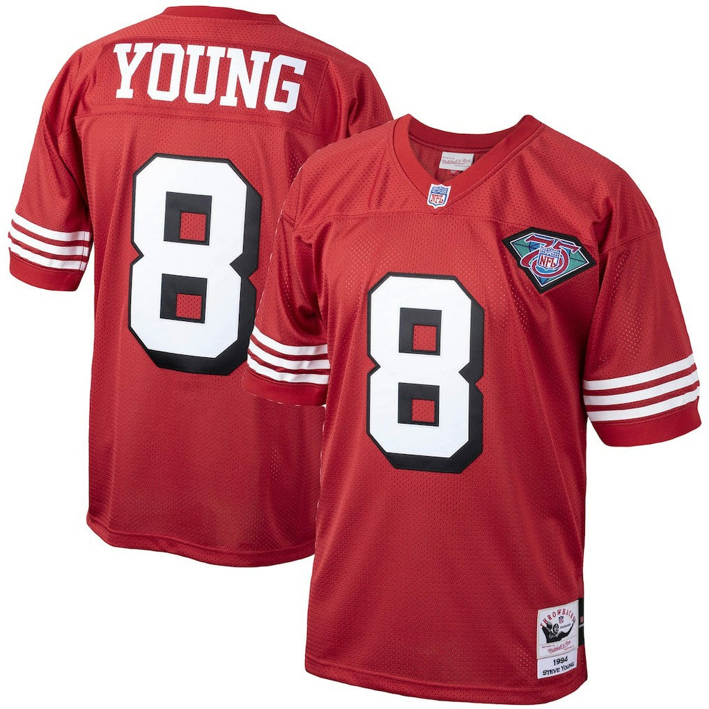 Steve Young San Francisco 49ers 1994 Authentic Throwback Retired Player Jersey - Scarlet Jerseys