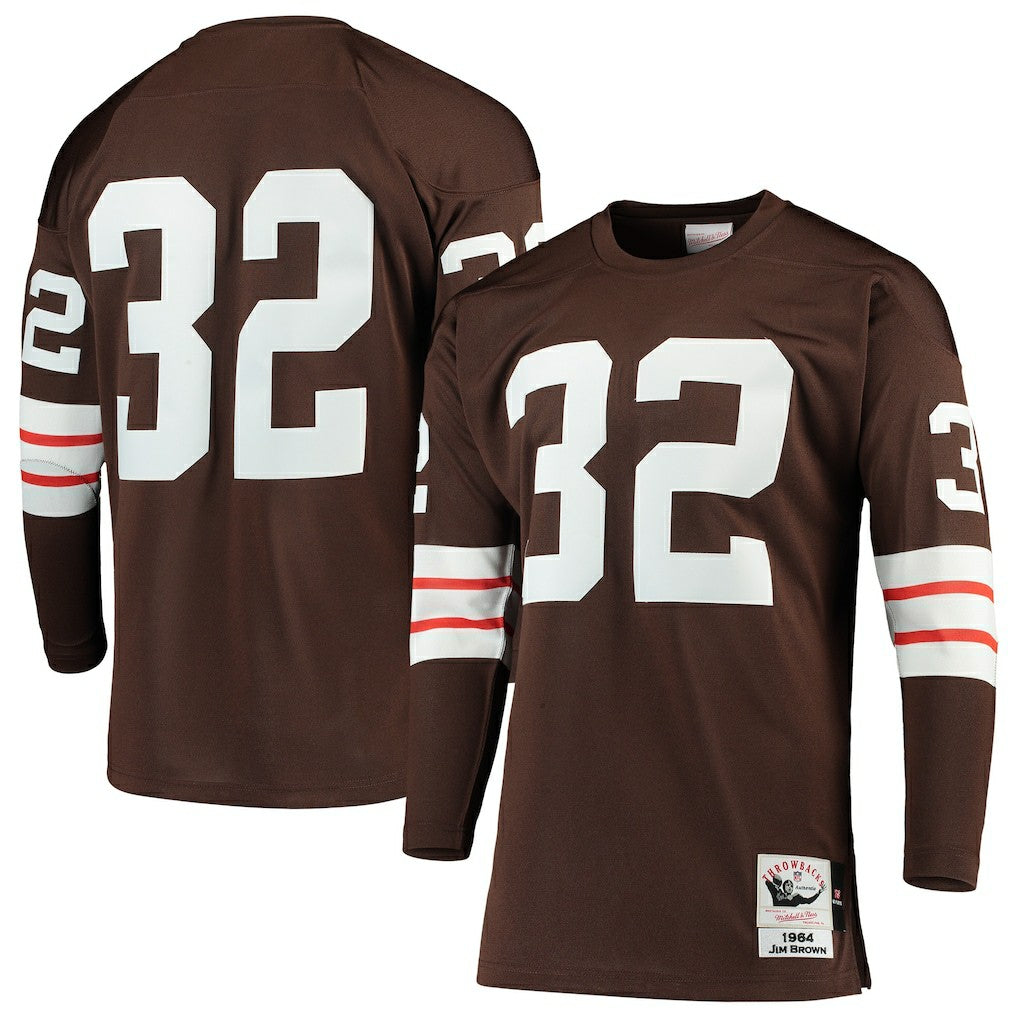 Jim Brown Cleveland Browns 1964 Authentic Throwback Retired Player Jersey - Brown Jerseys