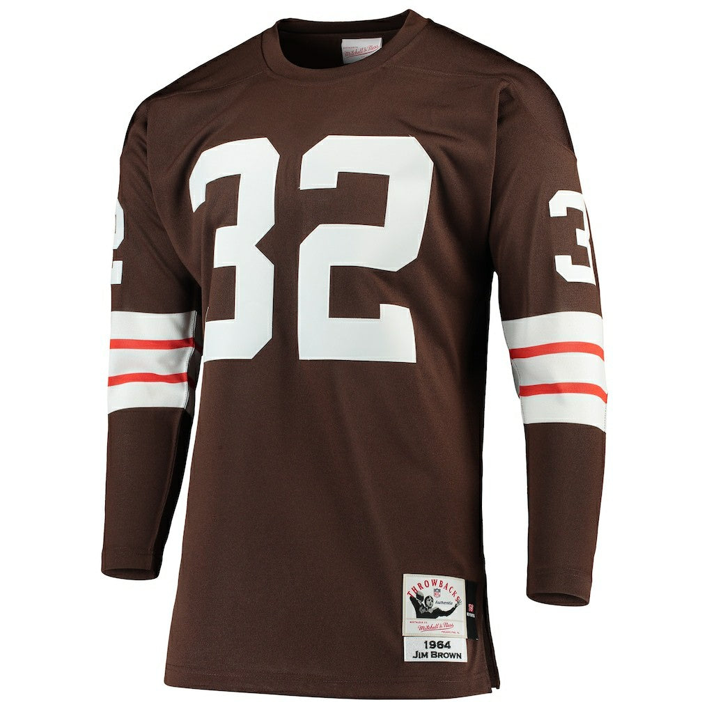 Jim Brown Cleveland Browns 1964 Authentic Throwback Retired Player Jersey - Brown Jerseys