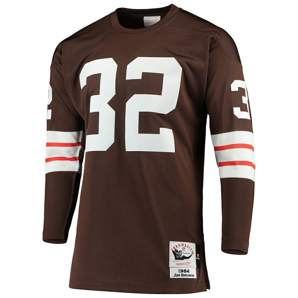 Jim Brown Cleveland Browns 1964 Authentic Throwback Retired Player Jersey - Brown Jerseys