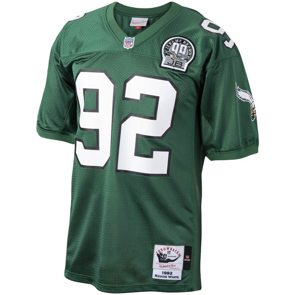 Reggie White Philadelphia Eagles Authentic Throwback Retired Player Jersey - Green Jerseys