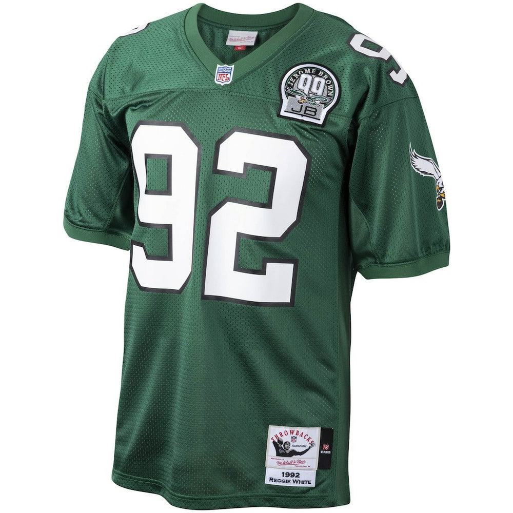 Reggie White Philadelphia Eagles Authentic Throwback Retired Player Jersey - Green Jerseys