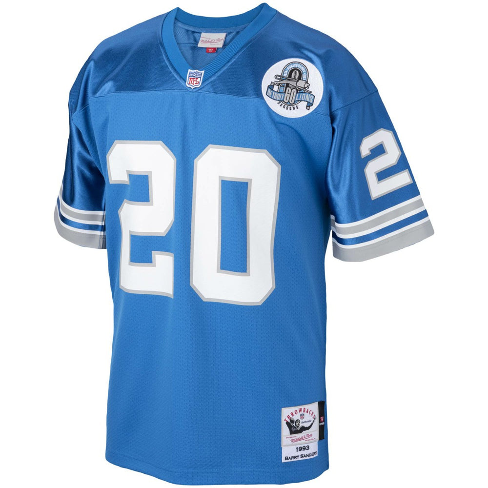Barry Sanders Detroit Lions 1993 Authentic Throwback Retired Player Jersey - Blue Jerseys