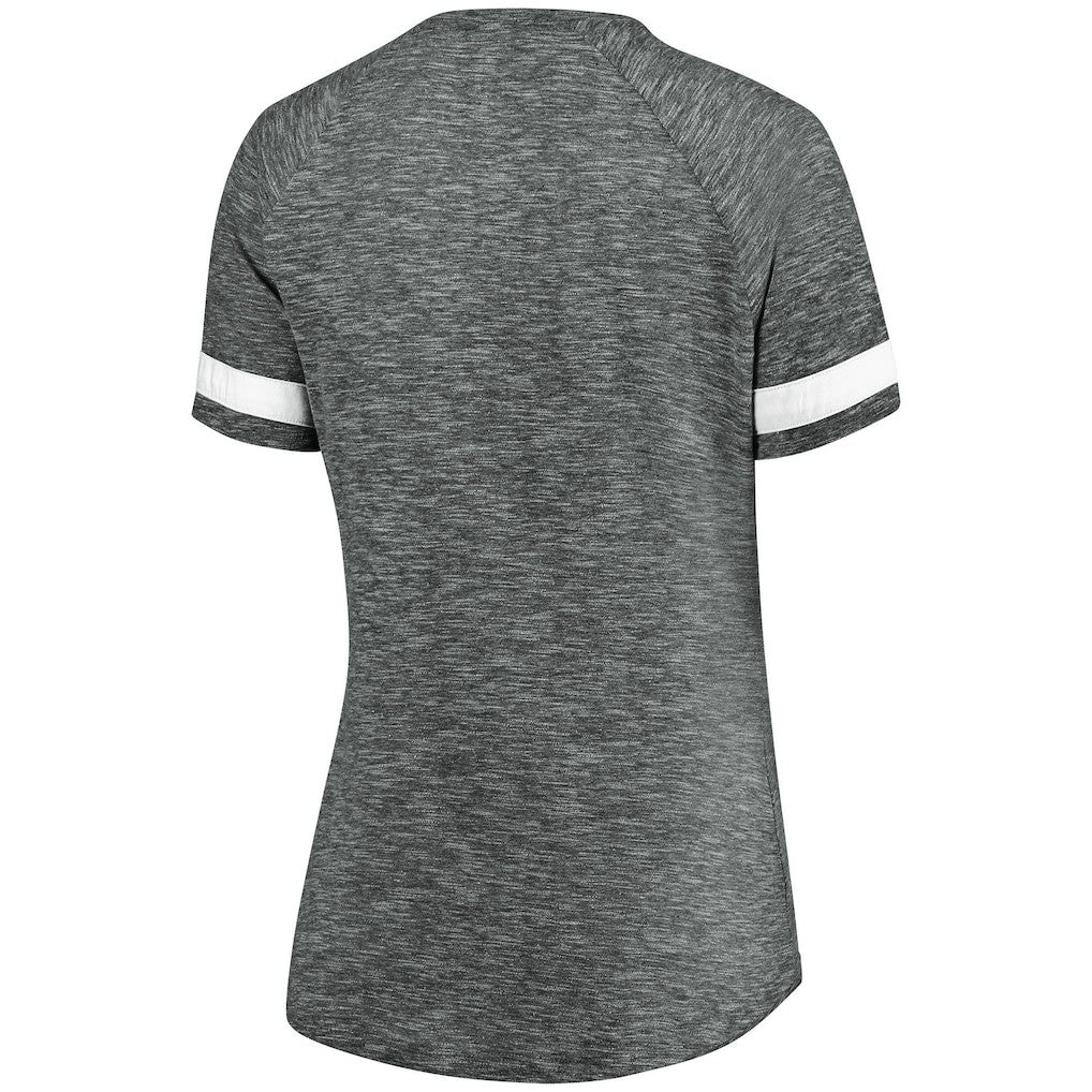 Brooklyn Nets Women's Showtime Winning With Pride Notch Neck T-Shirt Gray/White - Fanatics