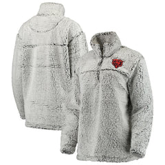 Chicago Bears Women's Sherpa Quarter-Zip Pullover Jacket - Gray Pullover