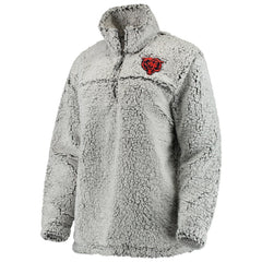 Chicago Bears Women's Sherpa Quarter-Zip Pullover Jacket - Gray Pullover