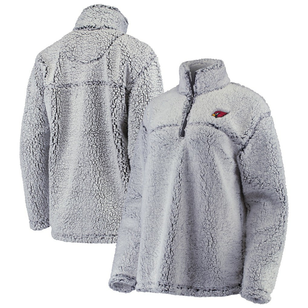 Arizona Cardinals G-III 4Her by Carl Banks Women's Sherpa Quarter-Zip Pullover Jacket - Gray Pullover