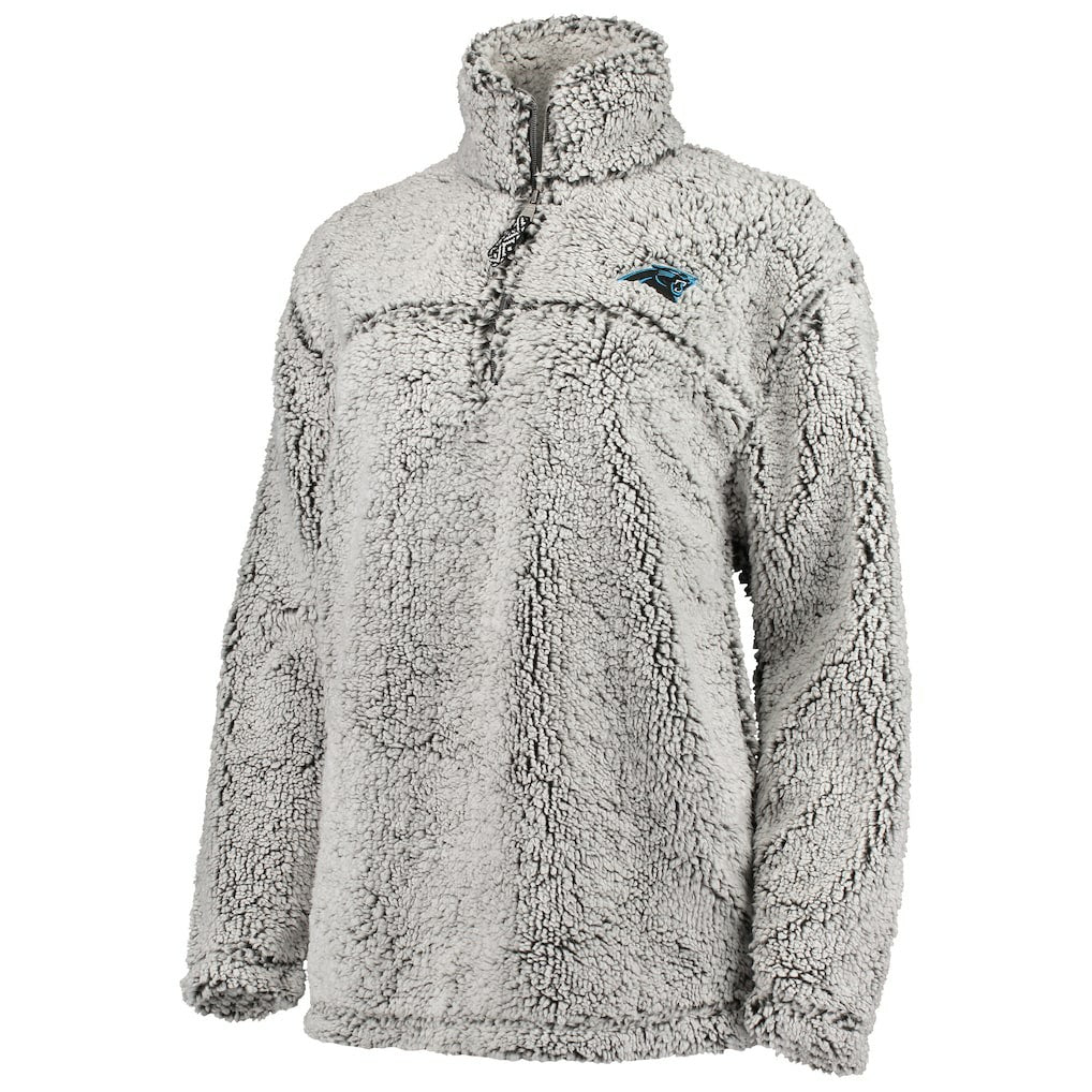 Carolina Panthers G-III 4Her by Carl Banks Women's Sherpa Quarter-Zip Pullover Jacket - Gray Pullover
